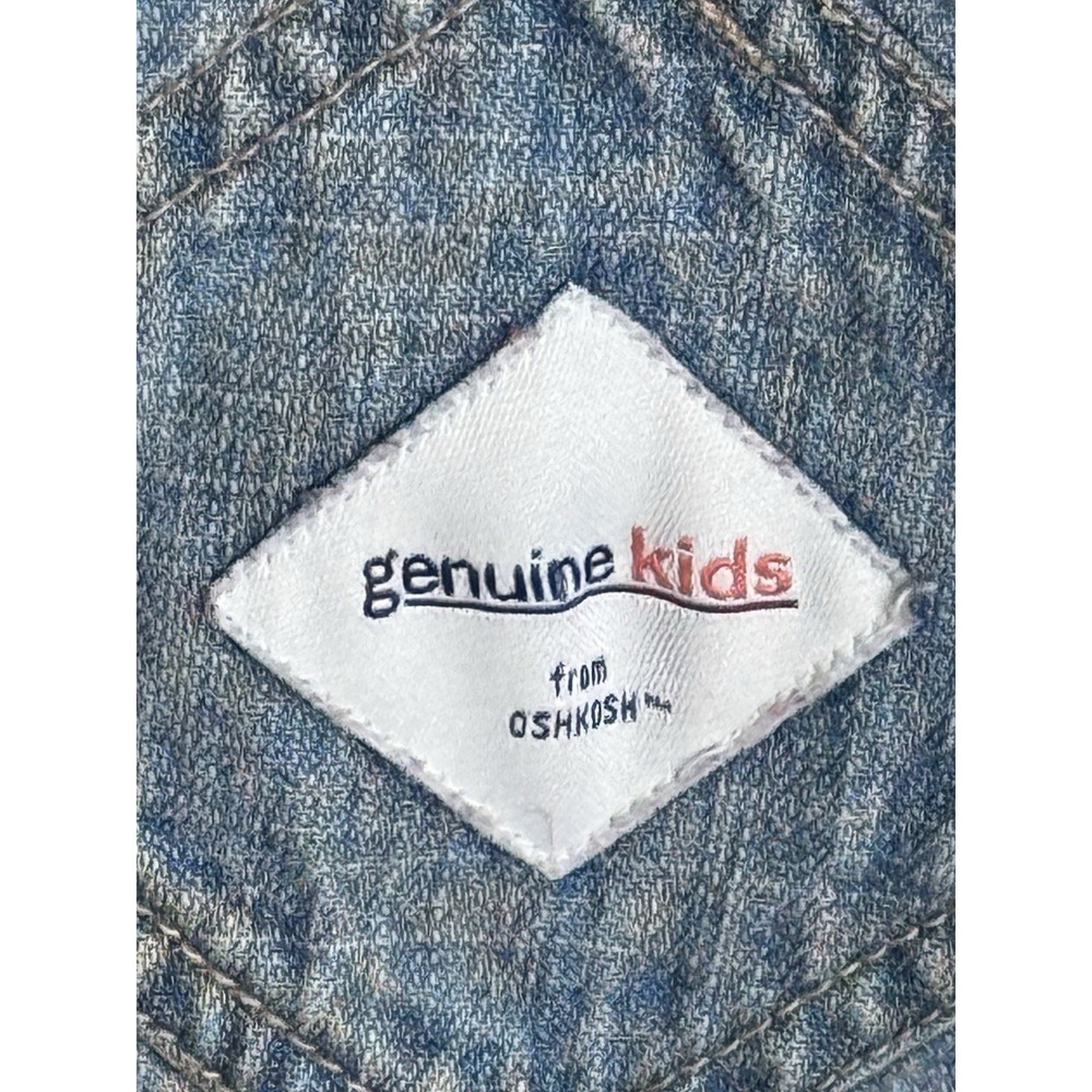 Y2K Genuine Kids Oshkosh Denim Embroidered Overalls Girls 24mths - Picture 9 of 12